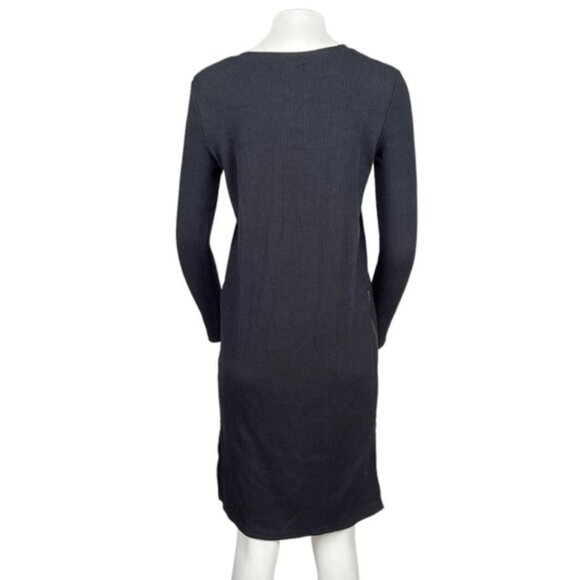 High Low Ribbed Sweater Dress Black - Picture 3 of 3